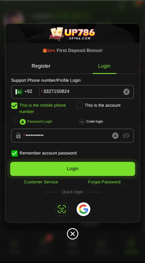 UP786 Login